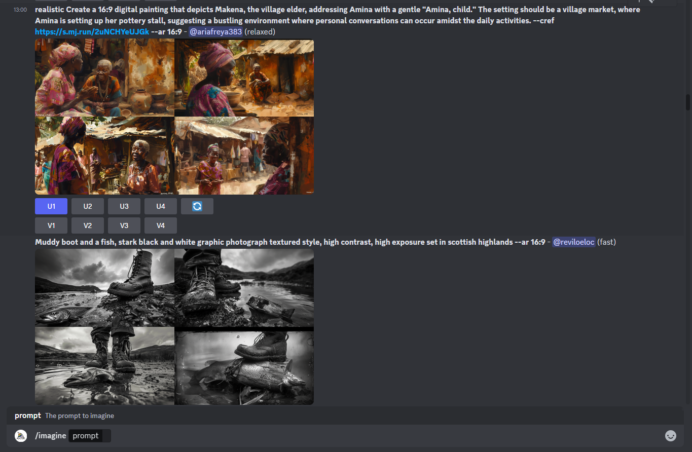 Interface von MidJourney - dem genauesten kostenlosen KI-Bildgenerator