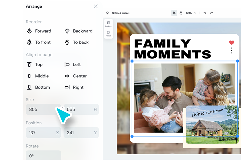 Arrange photos and save