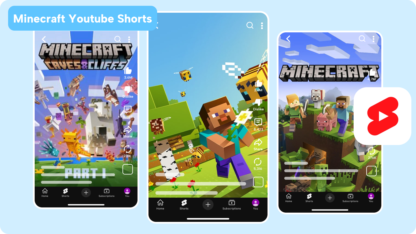 Minecraft youtube shorts