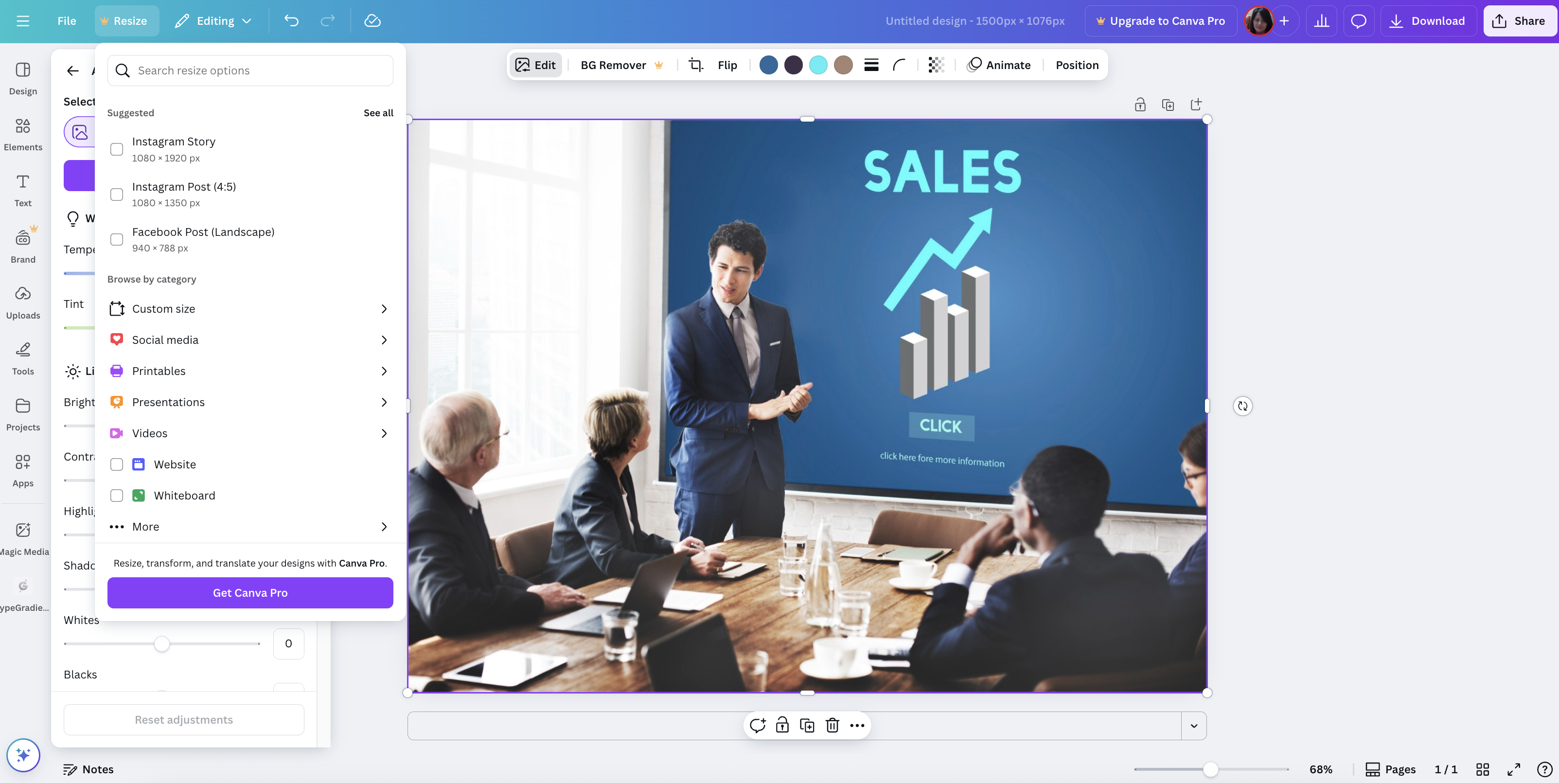 Trabalhos Canva image size resizer: