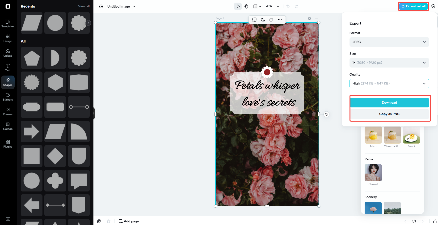 Download your design