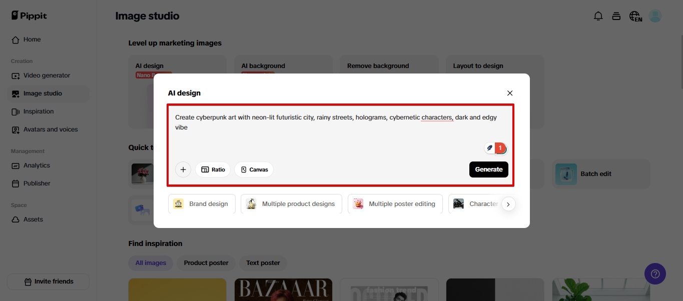 Create cyberpunk-style images