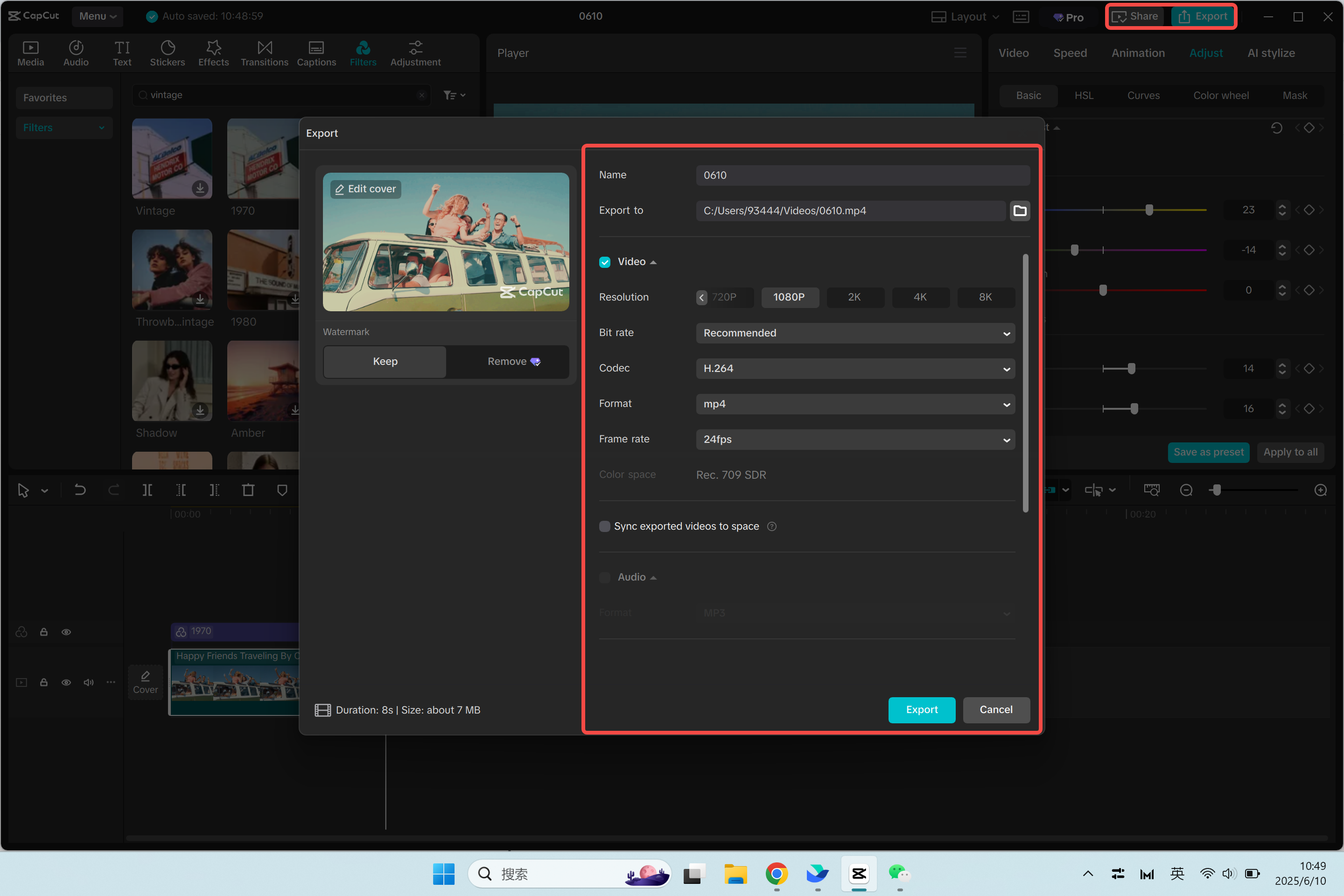 Mengekspor video dari editor video desktop CapCut