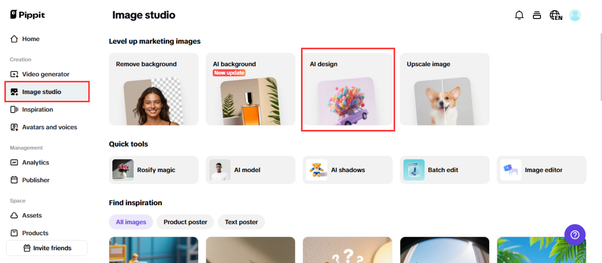 Keresse meg az Image studio-t