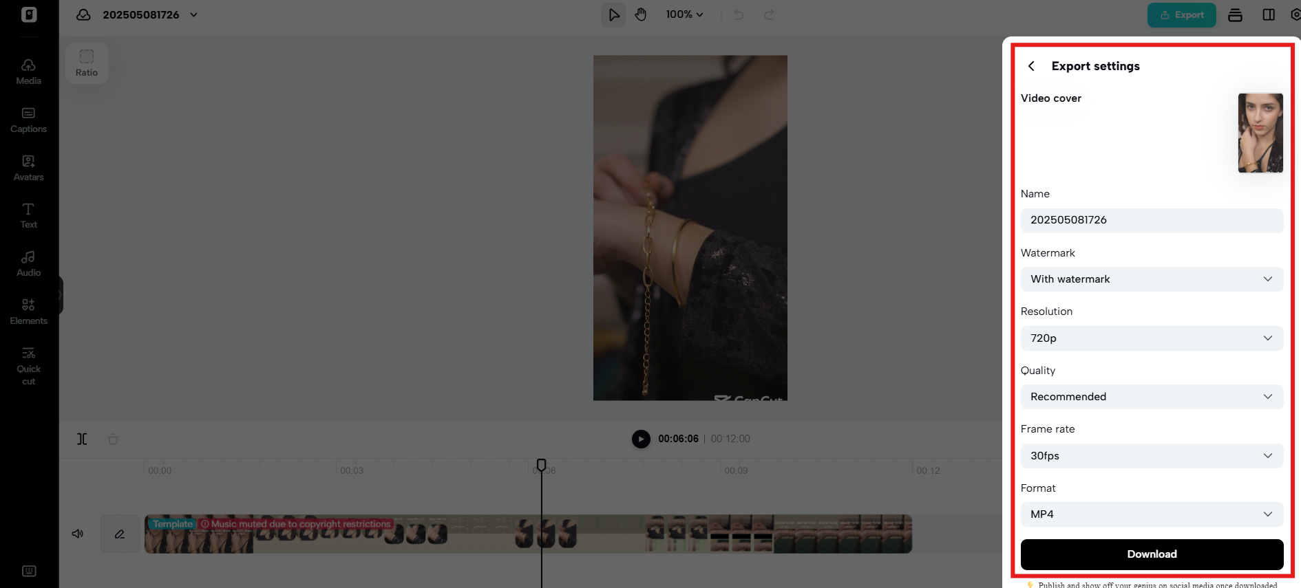 Export, share and track performance
