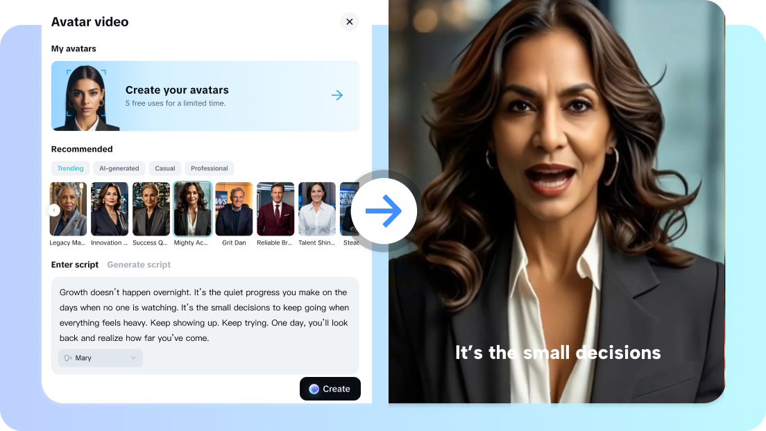 Create avatars easily with CapCut's AI video agent