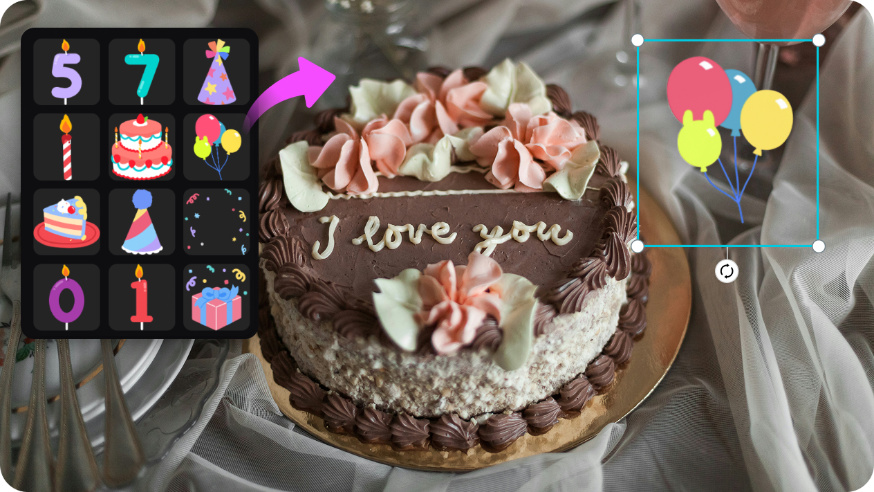 Vibrant birthday elements
