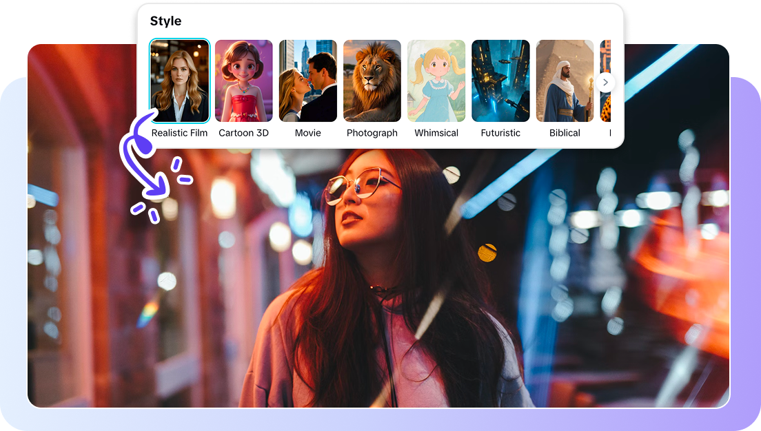 Explore multiple video styles in CapCut's free AI video generator