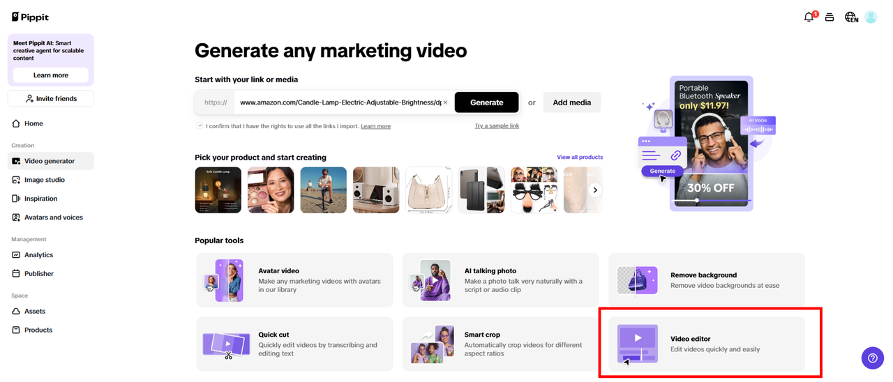 Smart AI-powered video editing
