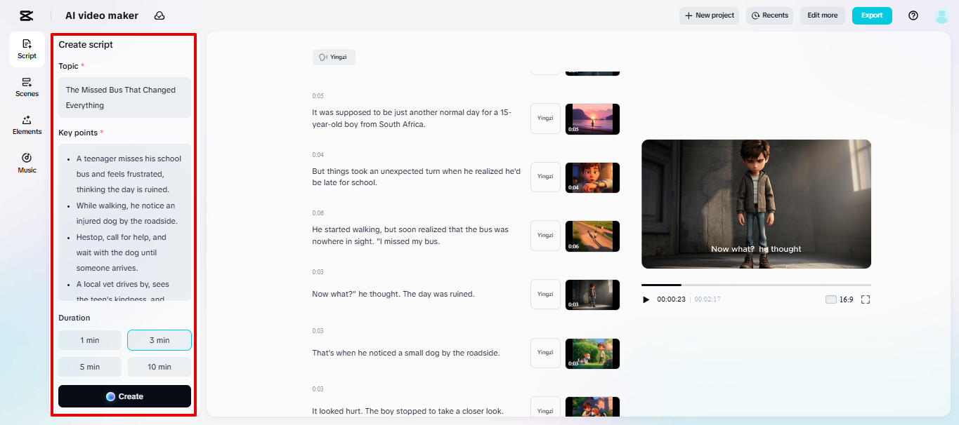 CapCut Webスクリプト生成器