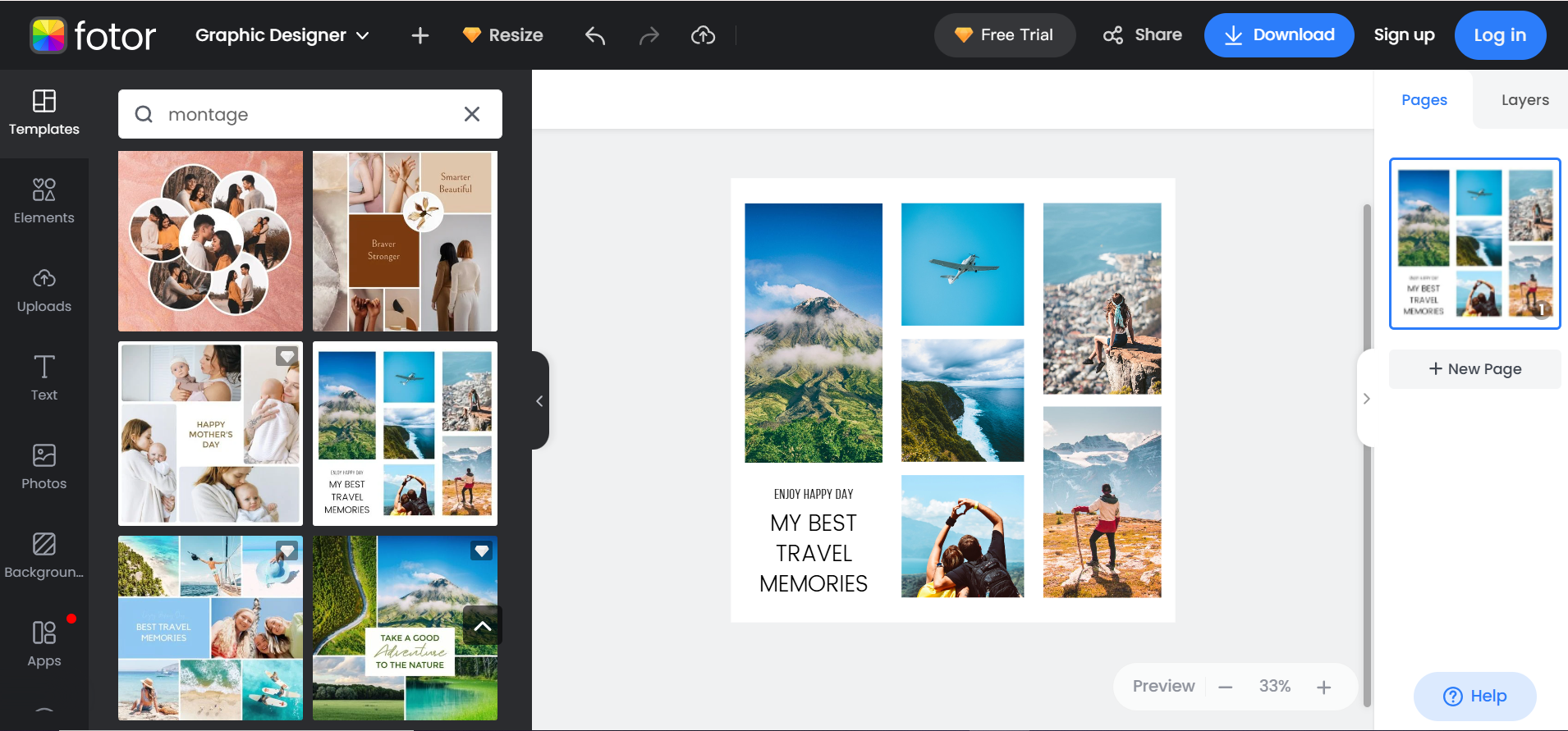 Fotor - 写真モンタージュウェブサイト