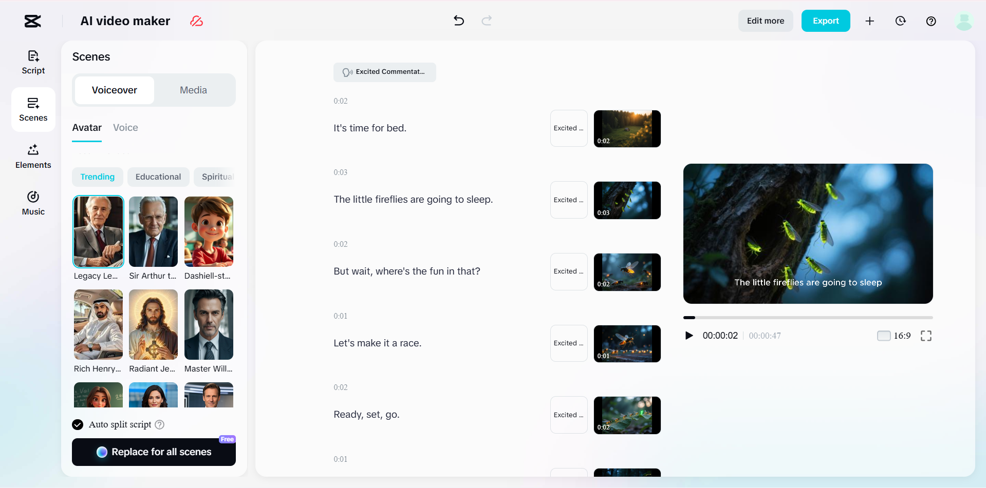 Interface of CapCut Web