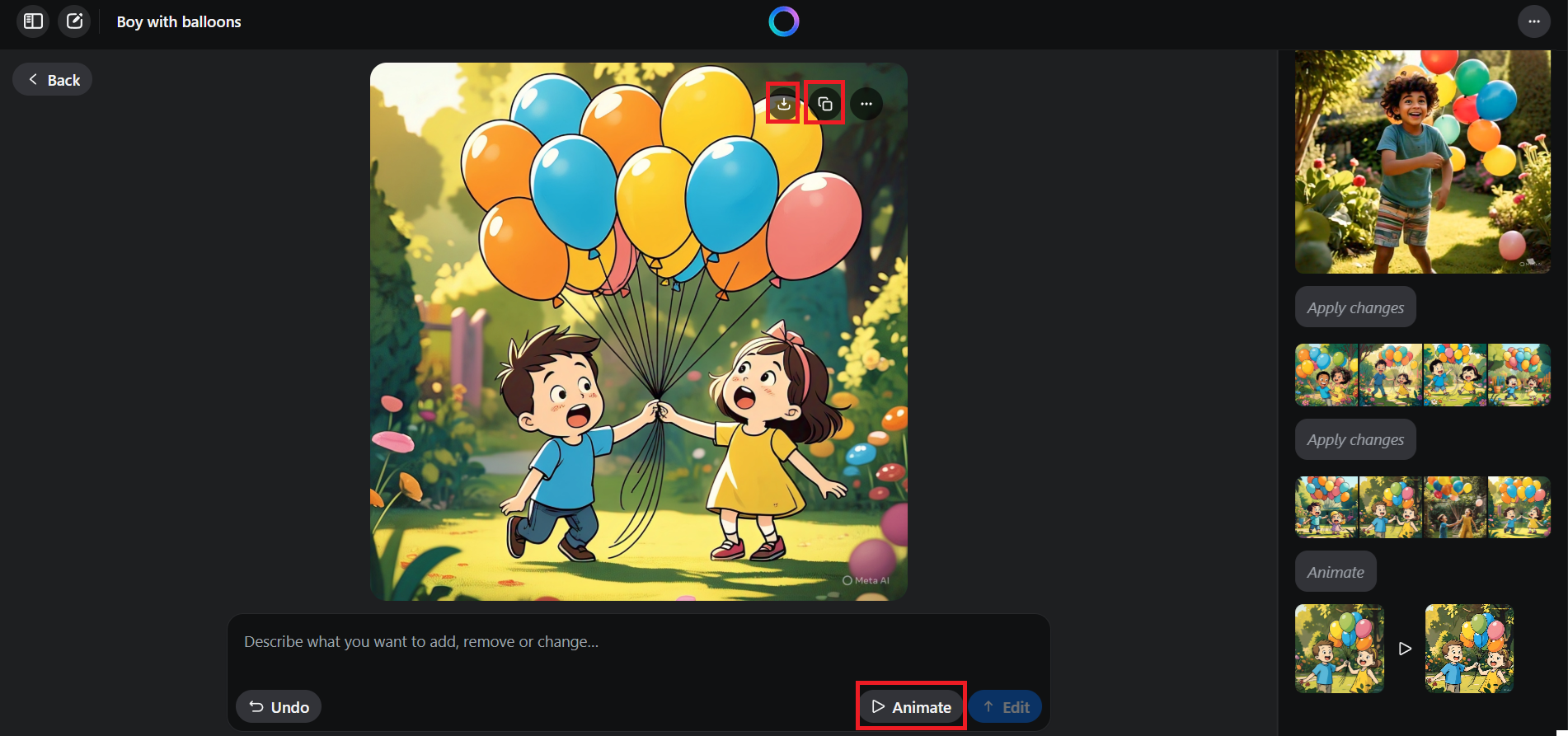 メタテキストをアニメーション化してビデオにダウンロードする