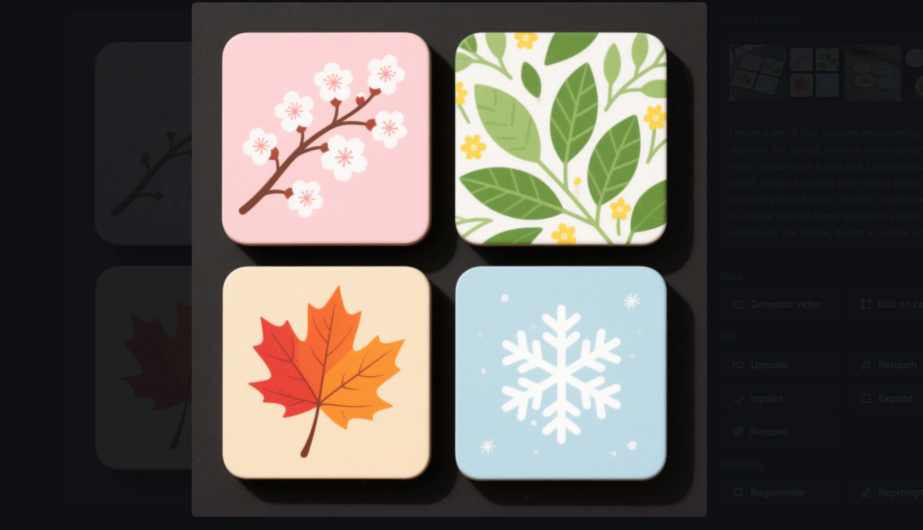 Seasonal theme coasters