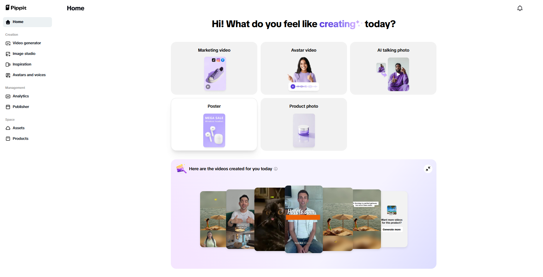 Pippit interface