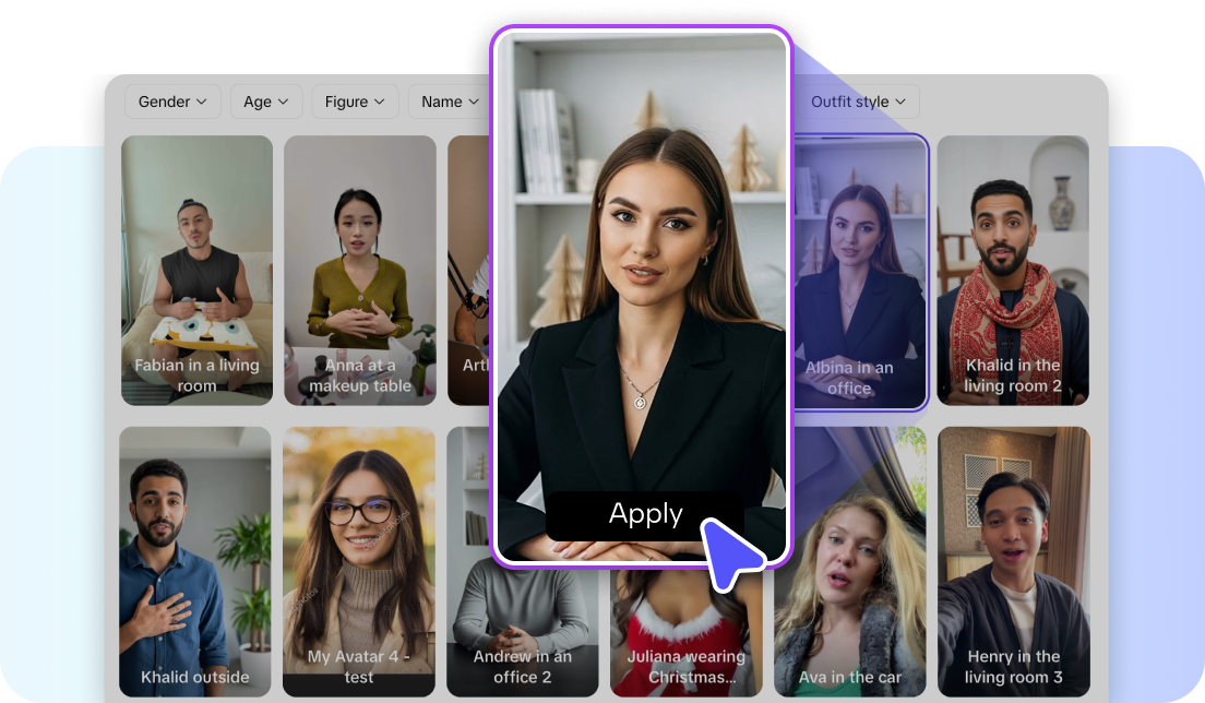 Choose from the recommended avatars 