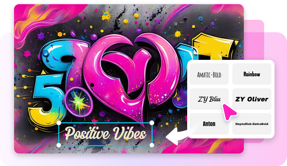 Customizable text fonts for graffiti design