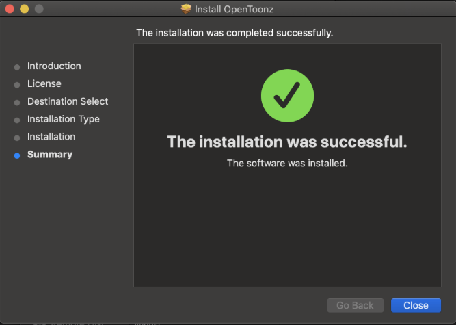 ダウンロード後にOpenToonzを起動する
