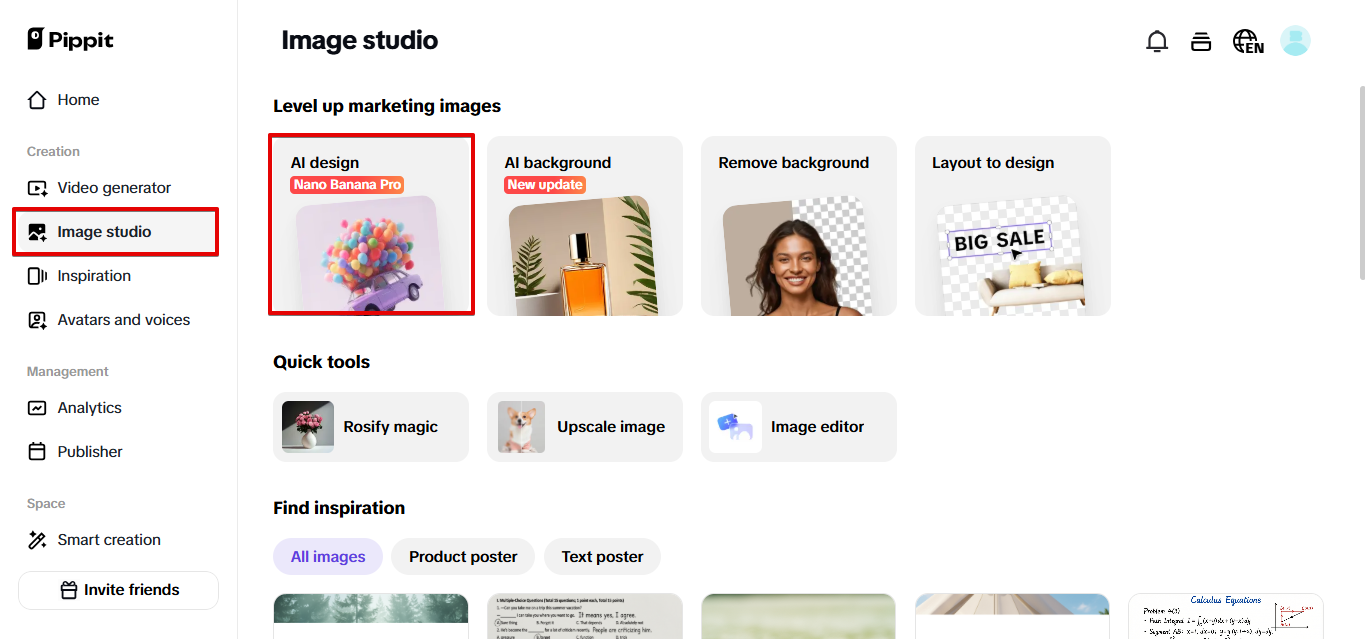 Open de AI-ontwerptool