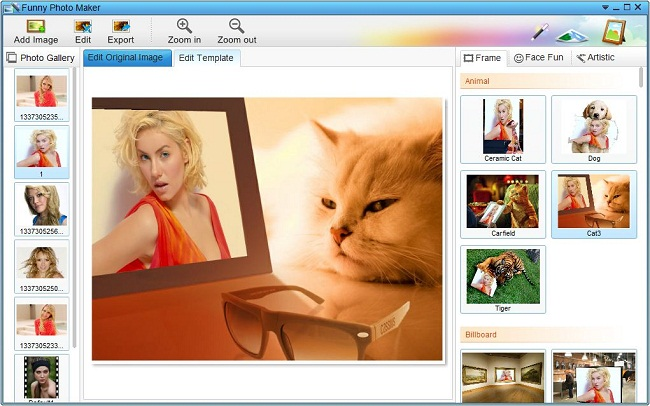 Interface of Funny Photo Maker - der beste lustige Fotomacher kostenloser Download