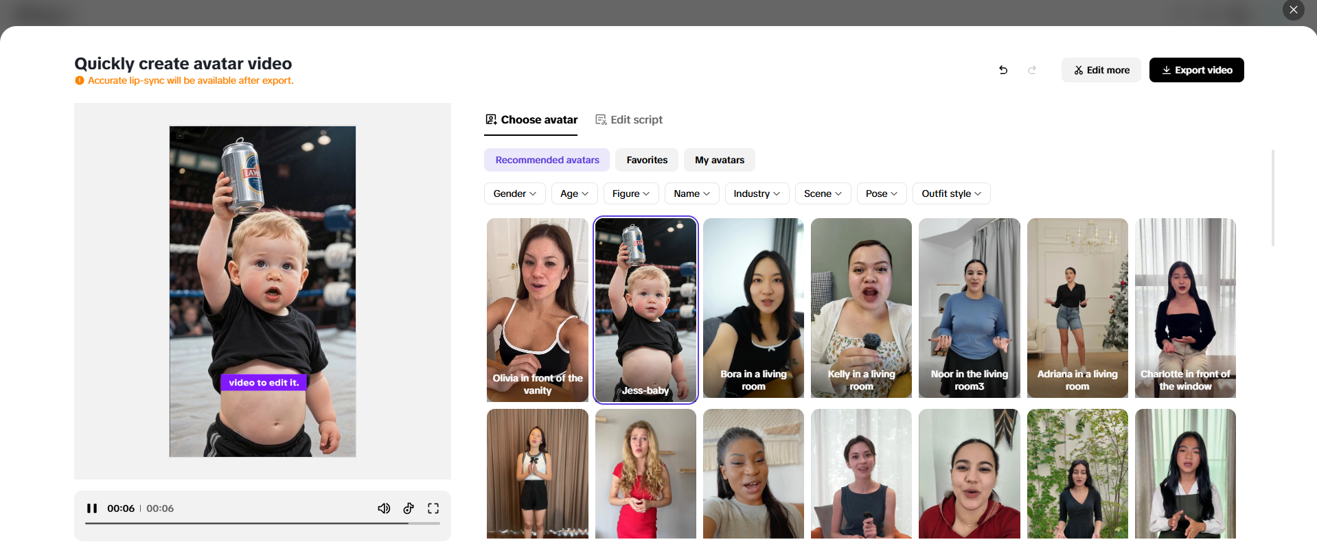 Customizable AI avatars