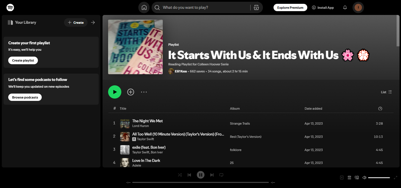Colleen Hoover 'dan It Ends With Us - Spotify sesli kitaplarında en popüler romanlardan biri
