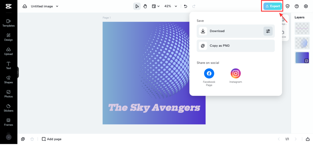 Export your design