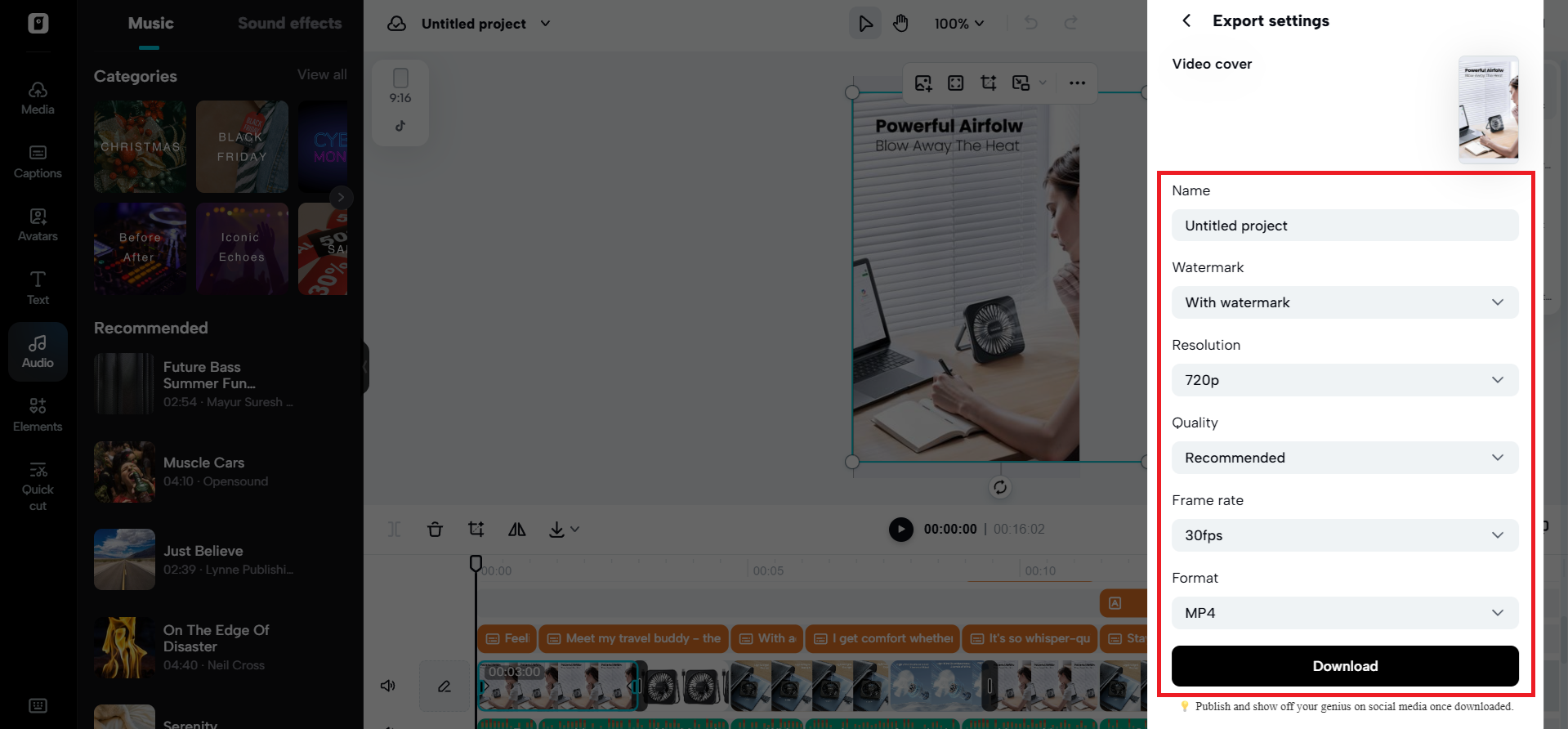Export your video