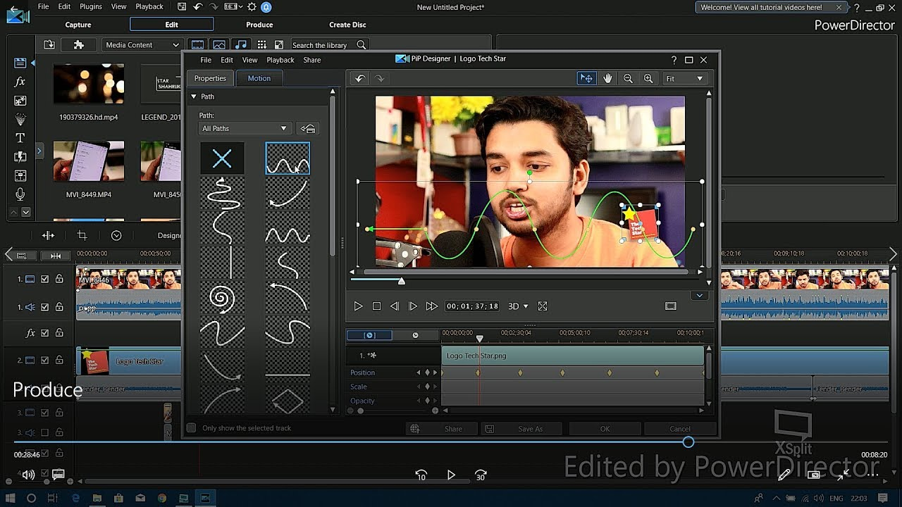 Interface of PowerDirector - another free simple video editor