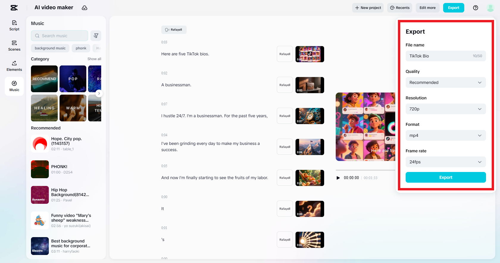 I-export ang iyong video o mag-click sa pag-edit nang higit pa