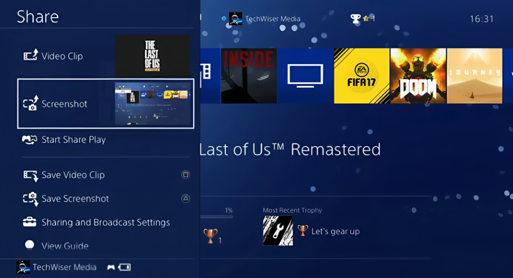 Capturez le gameplay PS4 pour le jeu actuel