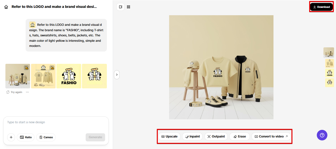 Exporting image from Pippit