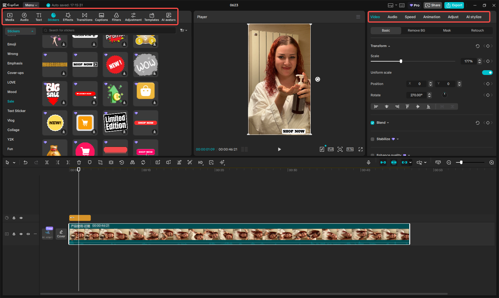 Customize the ad video for Instagram