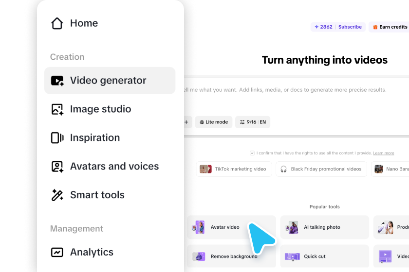  Access  avatar video feature