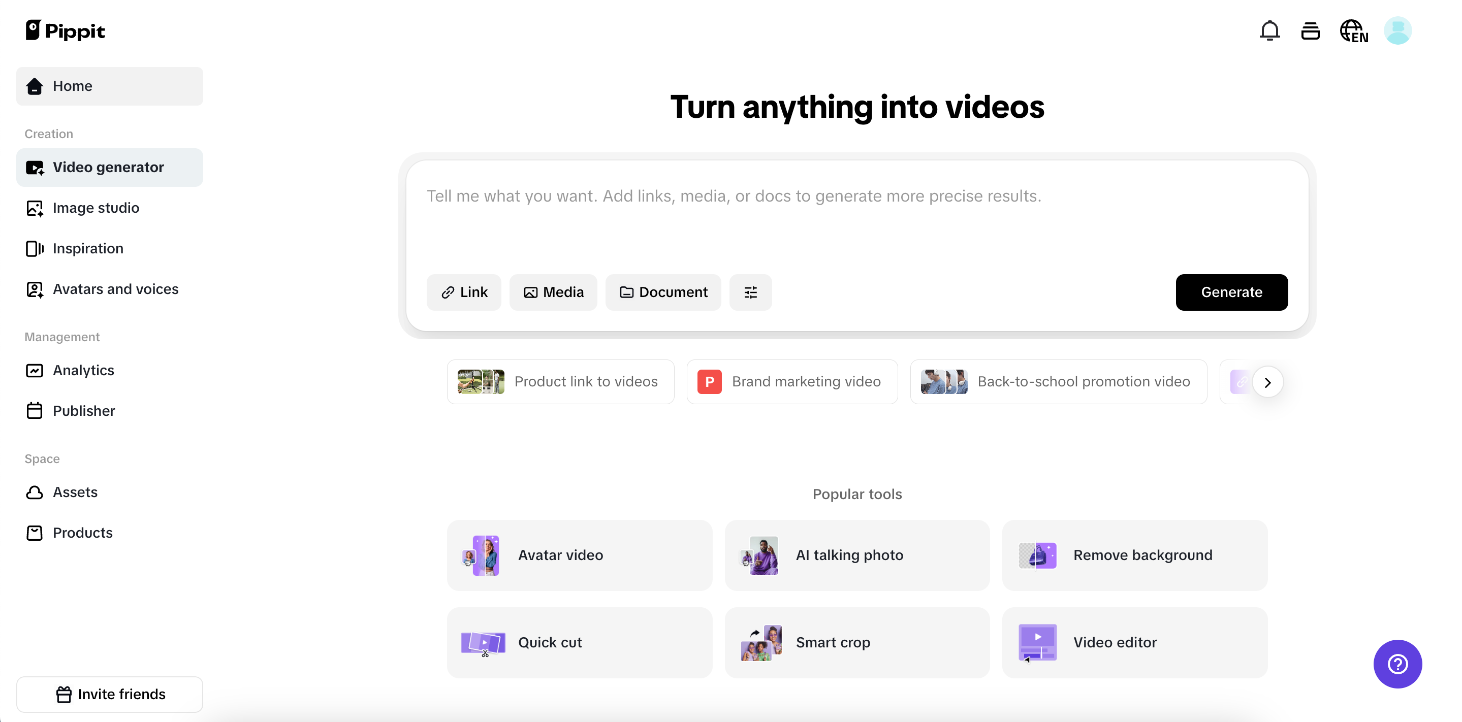 One-click video generation
