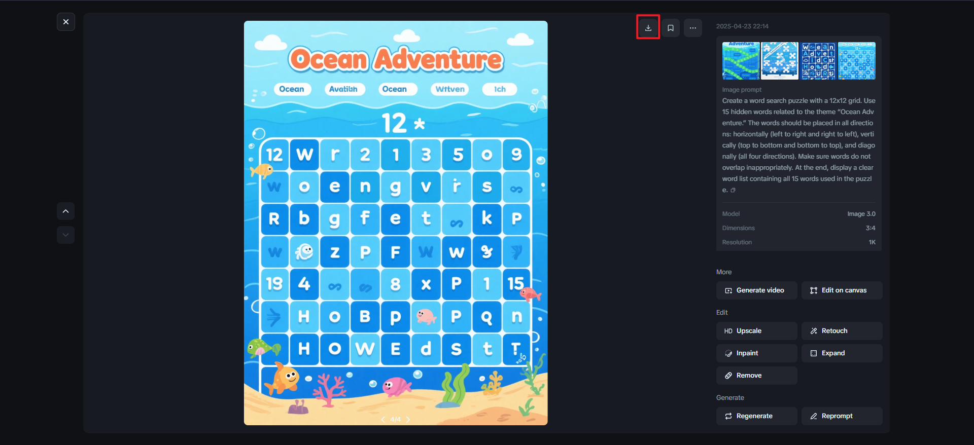 make a search word puzzle