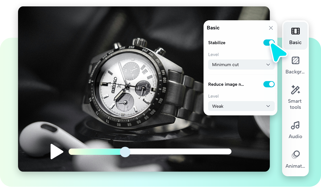 Pippit's advanced video editing space