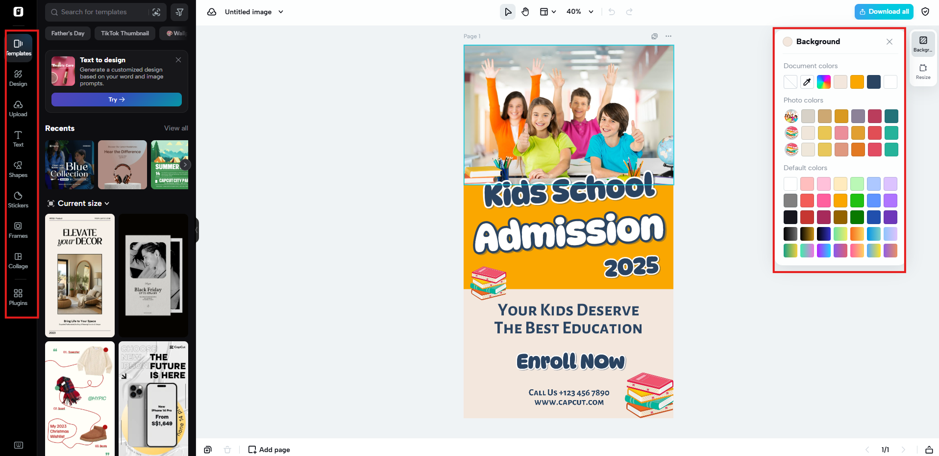Customize template with advance editing