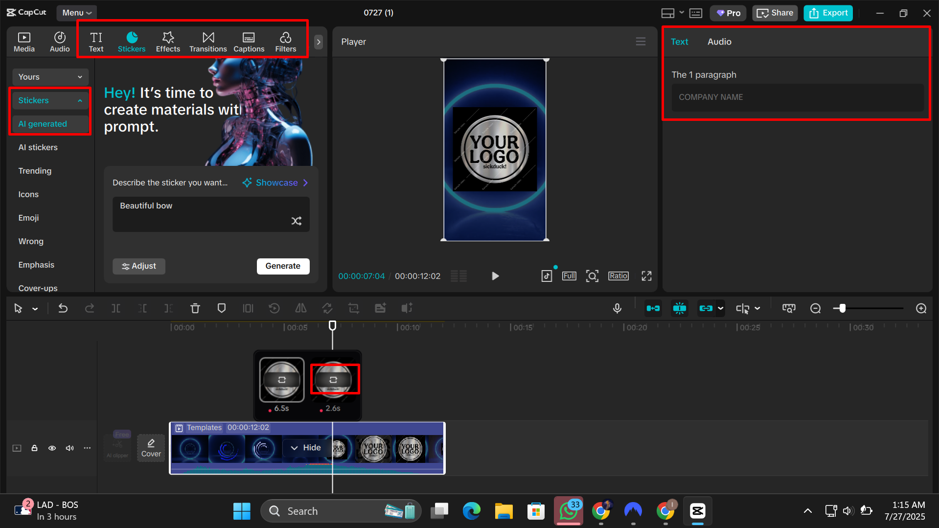 Menyesuaikan video dalam editor video desktop CapCut