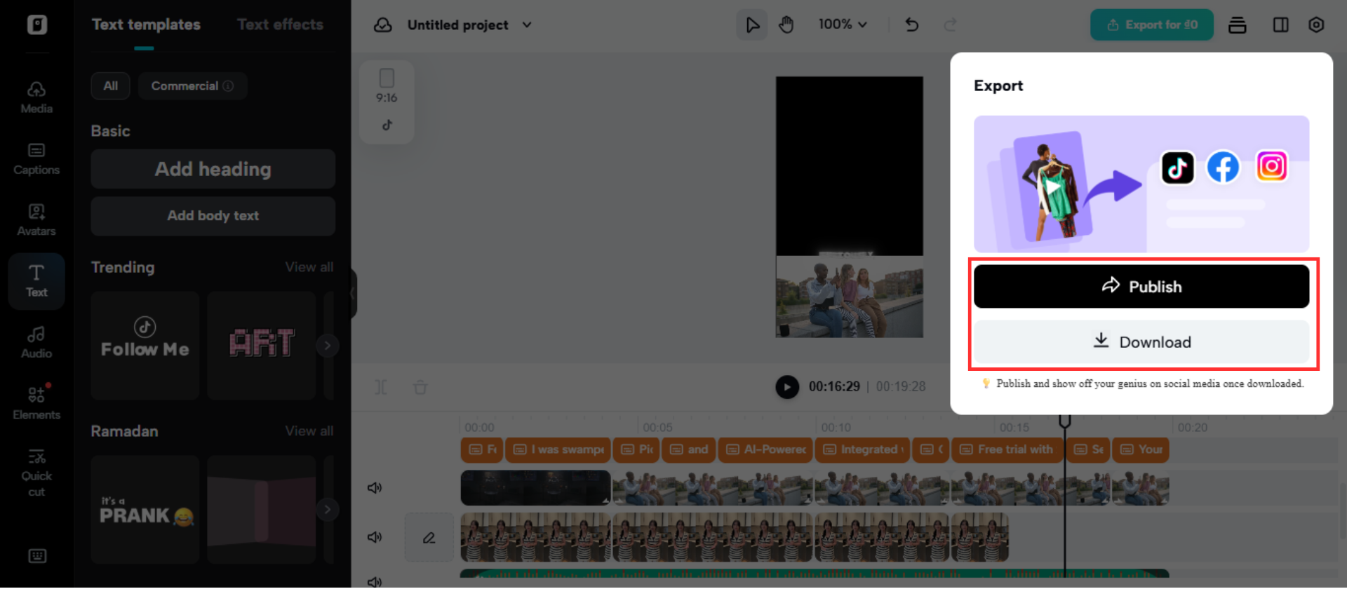 Download or publish