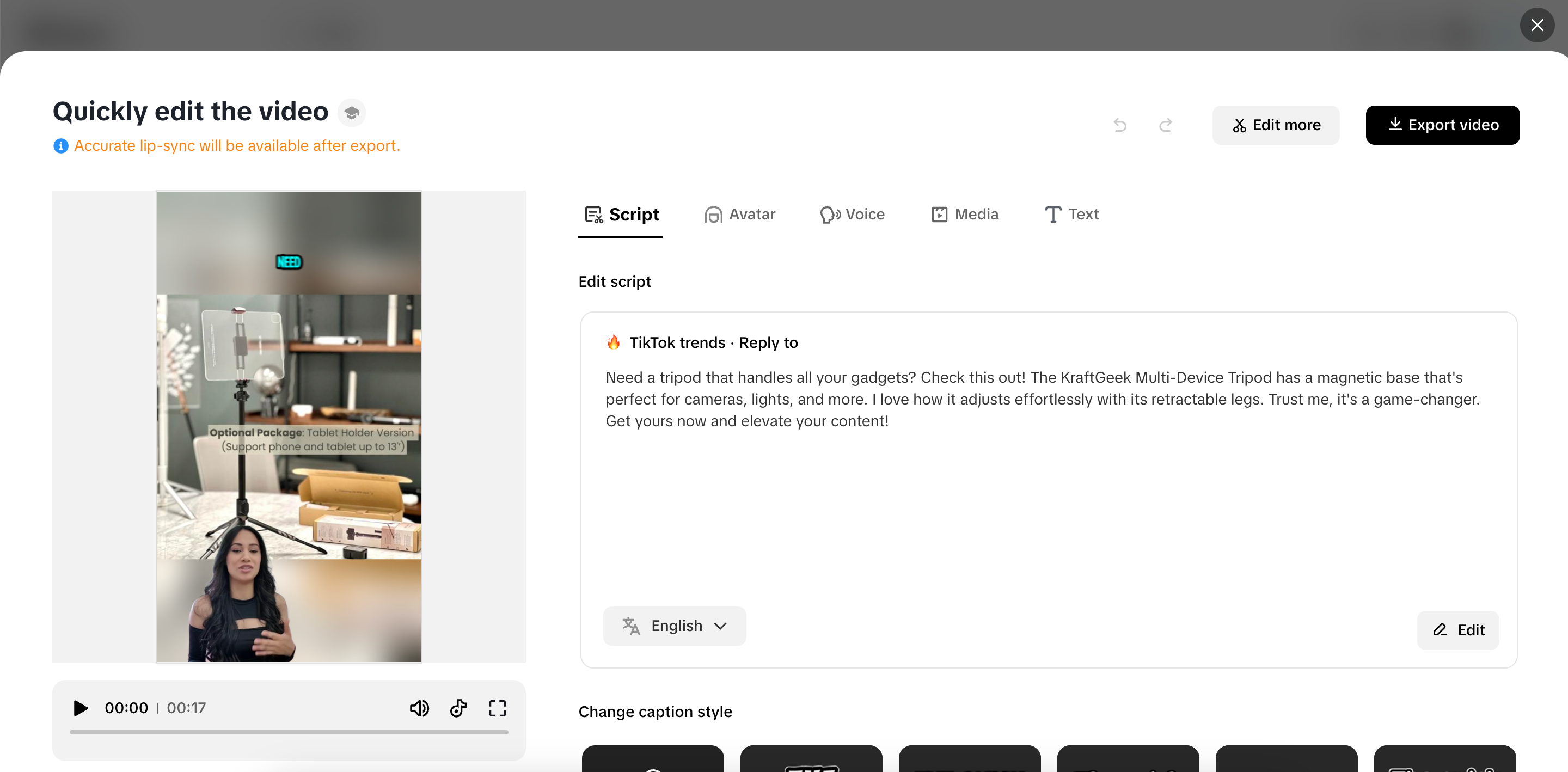Tweak your product video