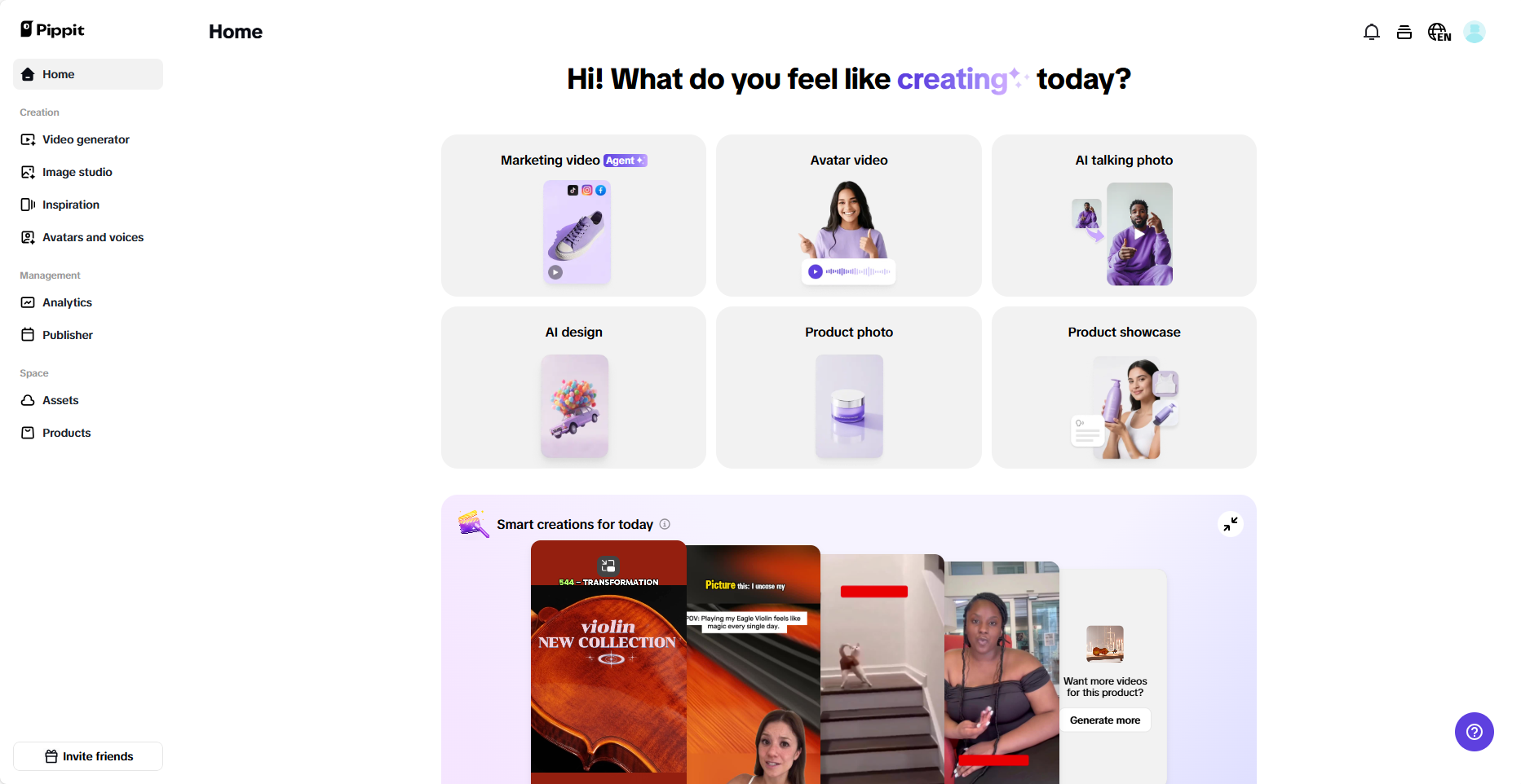 Pippit interface