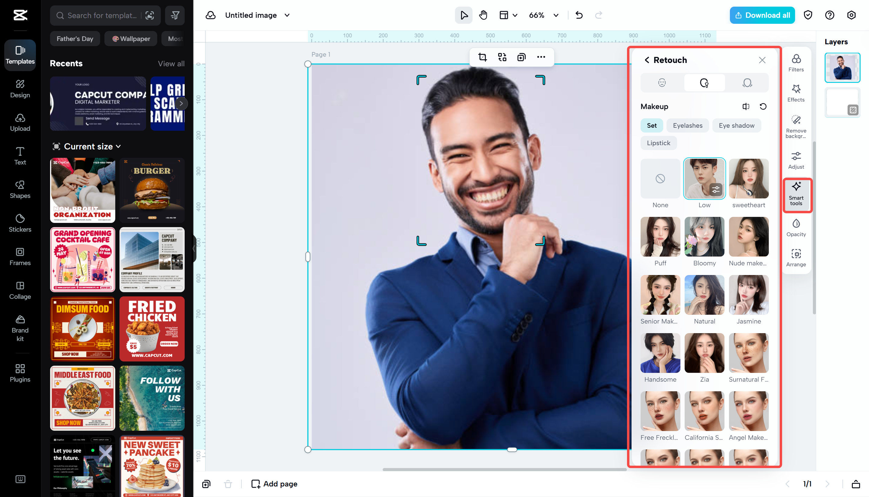 Modifica e personalizzazione di un'immagine con CapCut Web