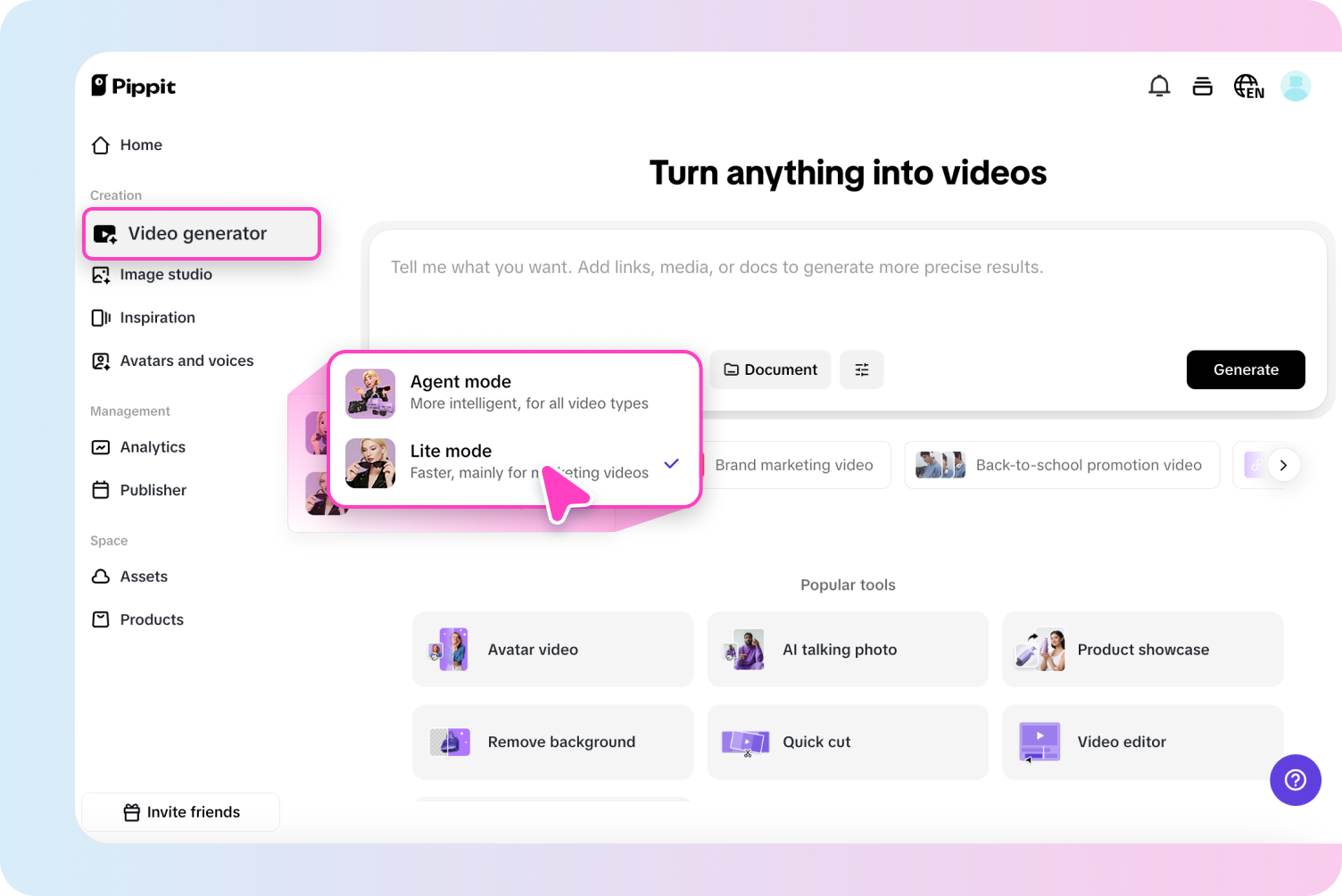 Buat video Anda berdasarkan kebutuhan