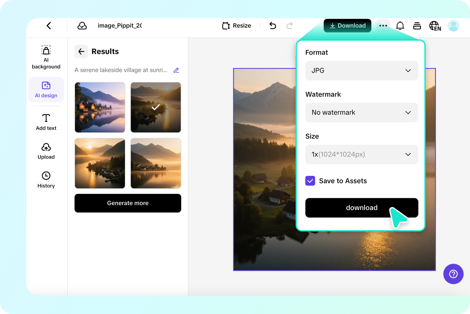 Download the generated scene