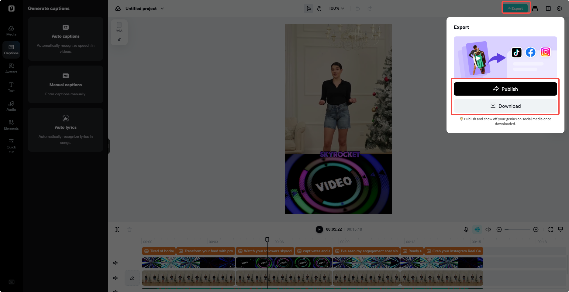 Preview and export your video
