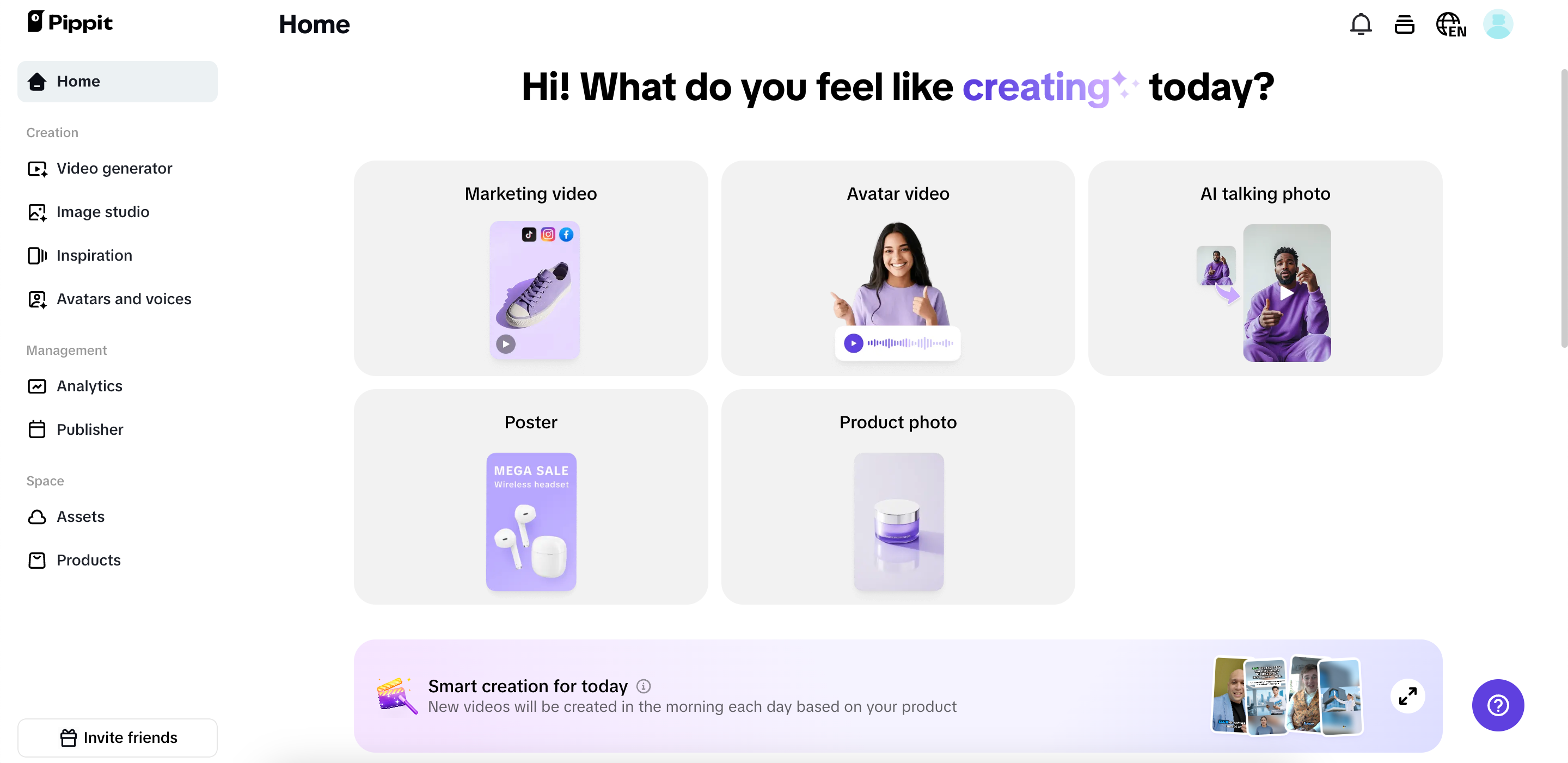 Pippit interface