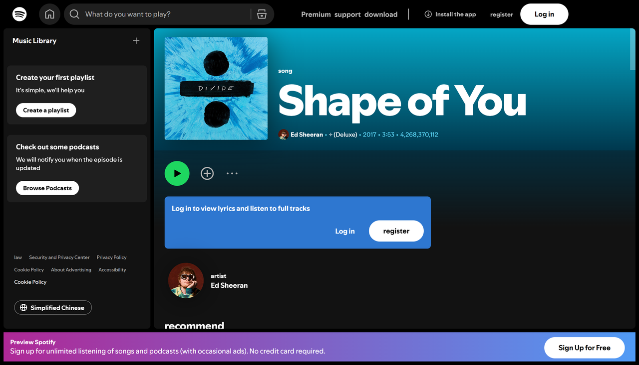 Cover of song "Shape of You" that hits 1 billion streams on Spotify
