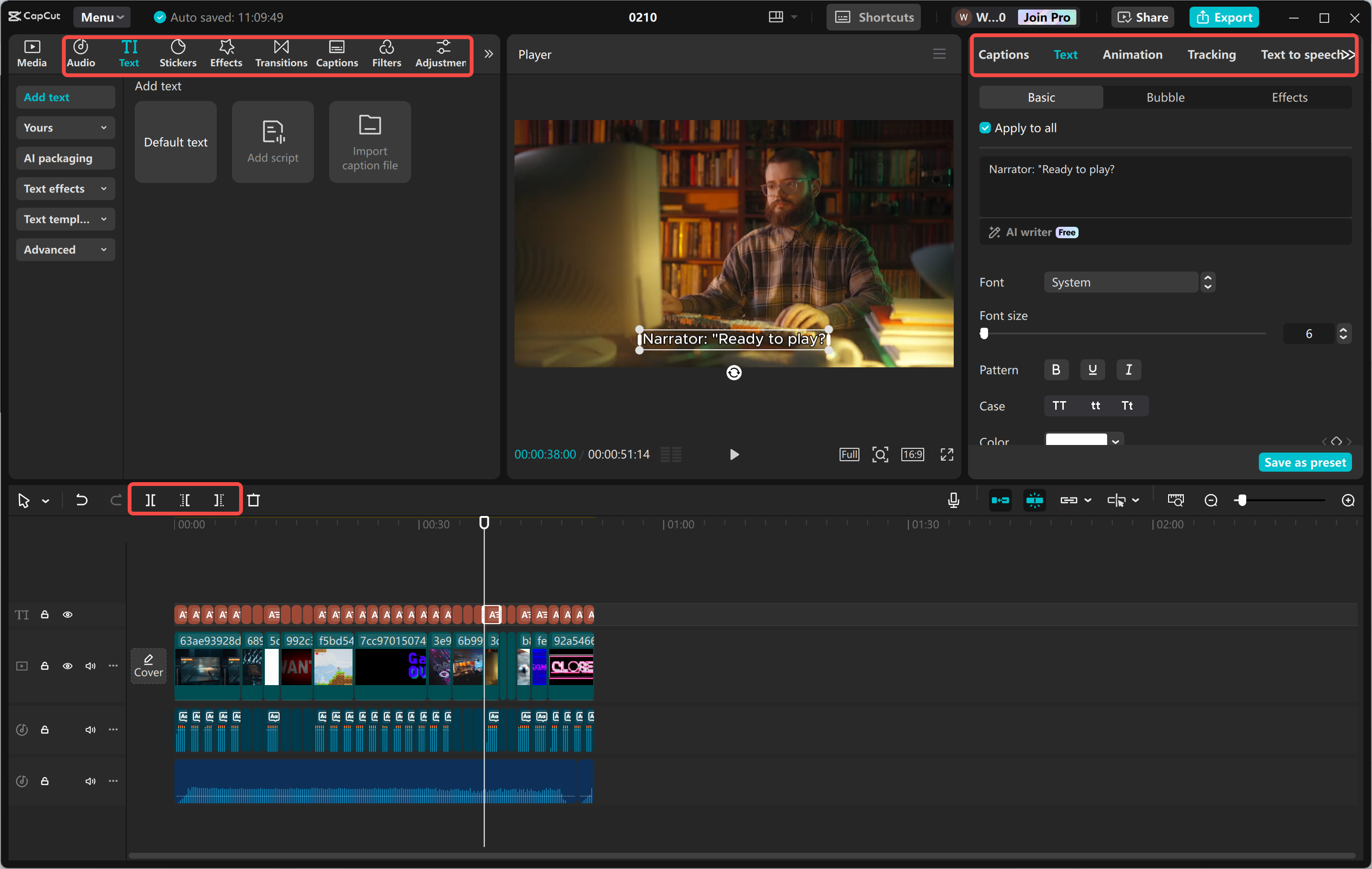 Chuyển đổi kịch bản thành video trong trình CapCut chỉnh sửa video trên máy tính để bàn