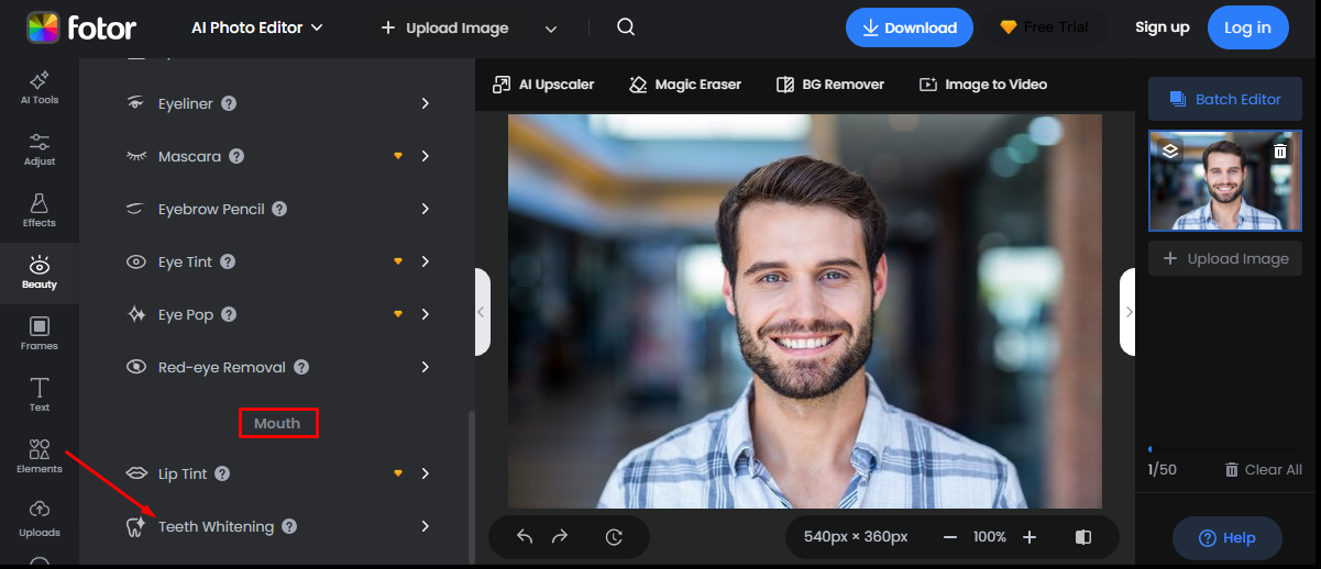 Navigating teeth whitening in a fotor